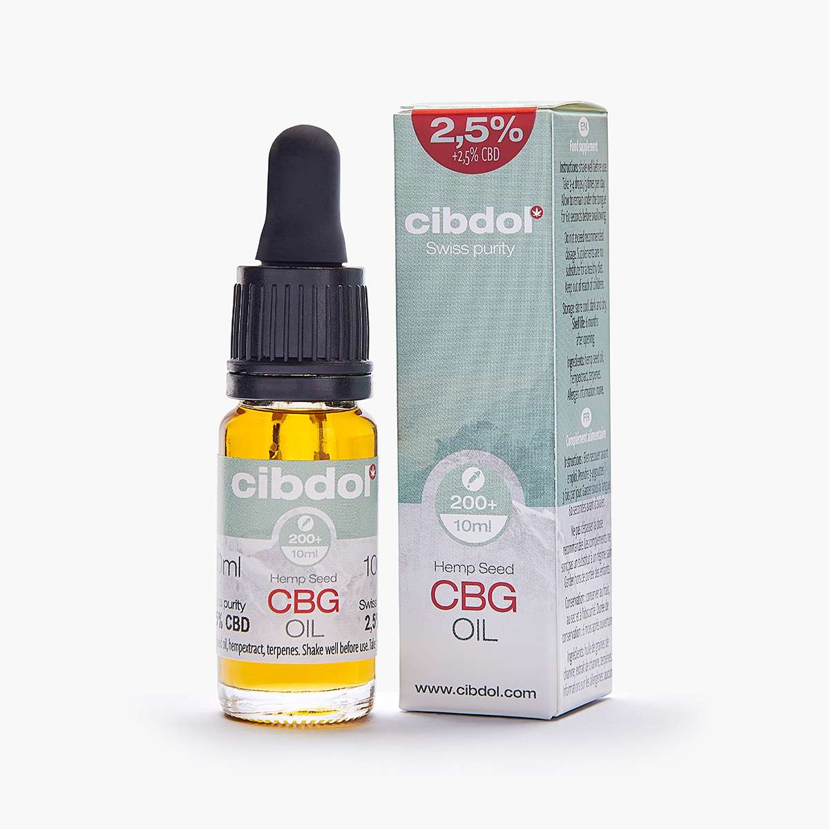 Cibdol Huile de CBG:CBD - CBG 2,5 % &amp; CBD 2,5 %